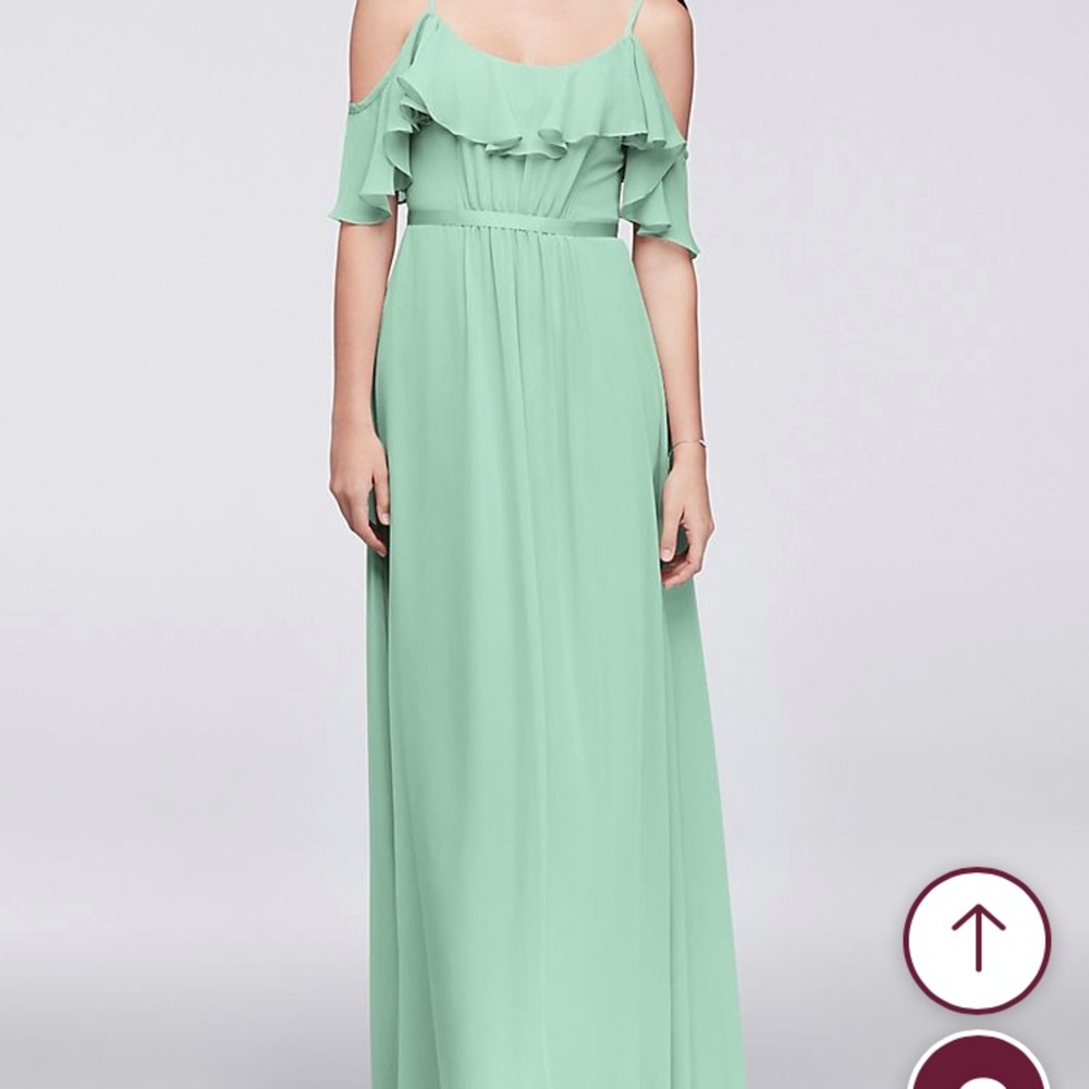 Mint Bridesmaid Dress with Flutter Sleeve